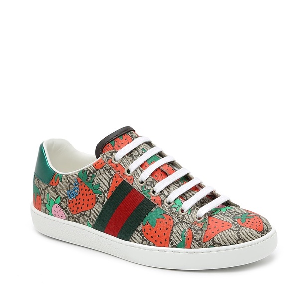 🍓 Gucci ace strawberry logo sneakers box women’s 42m IT, 12m US, 9m UK preown - Picture 4 of 14